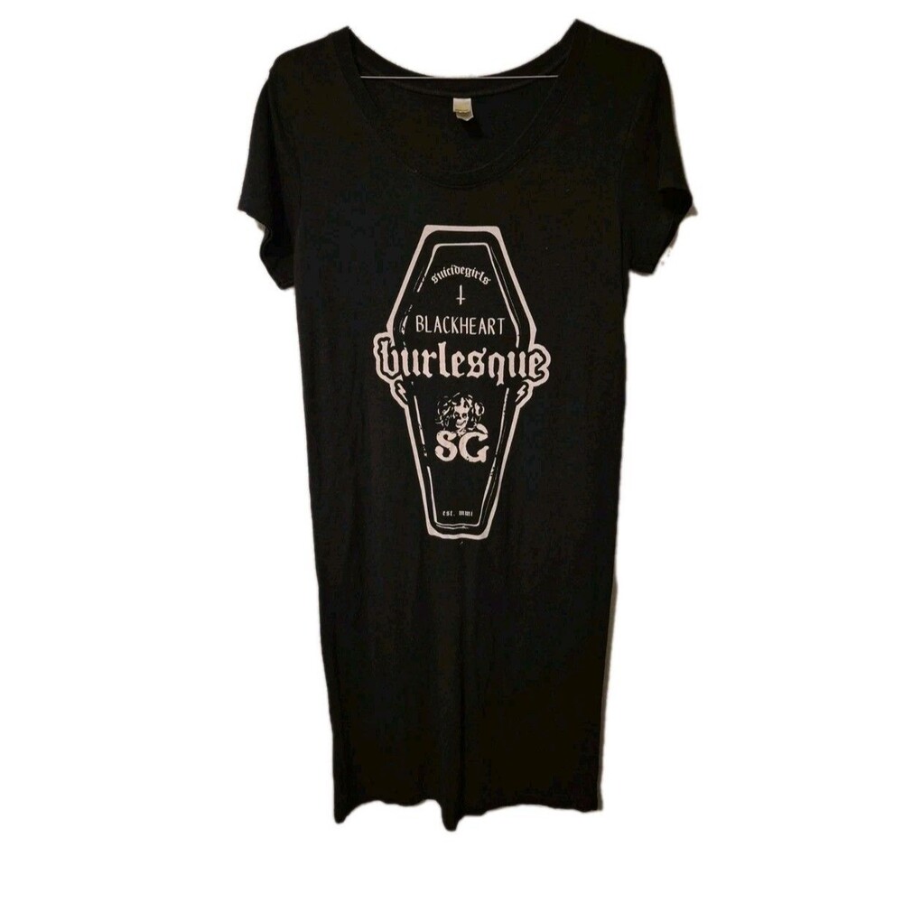 Y2K Suicide Girls T Shirt Dress L Burlesque Egirls Organic Bamboo Sustainable